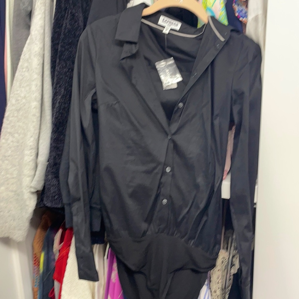 Express work style bodysuit never worn nwt button down